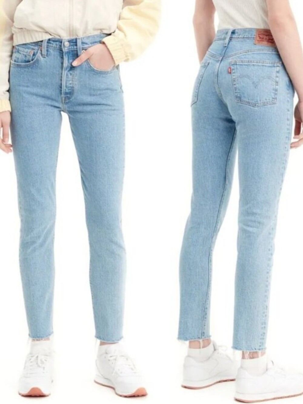 Levi's 501 Premium High Waisted Light Wash Denim Jeans